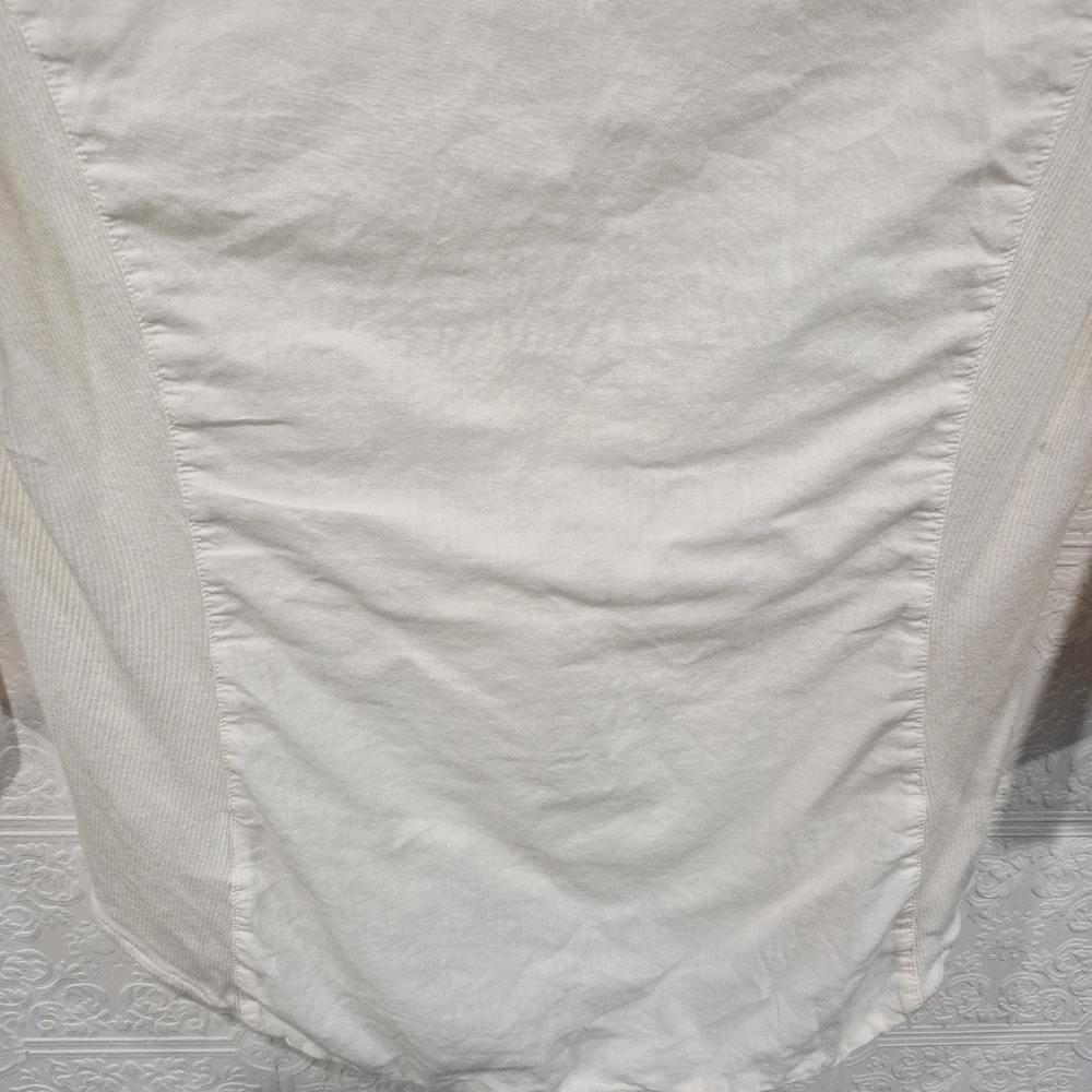 James Perse Contrast Panel Rib Surplus White Button-Up Shirt - Picture 7 of 10